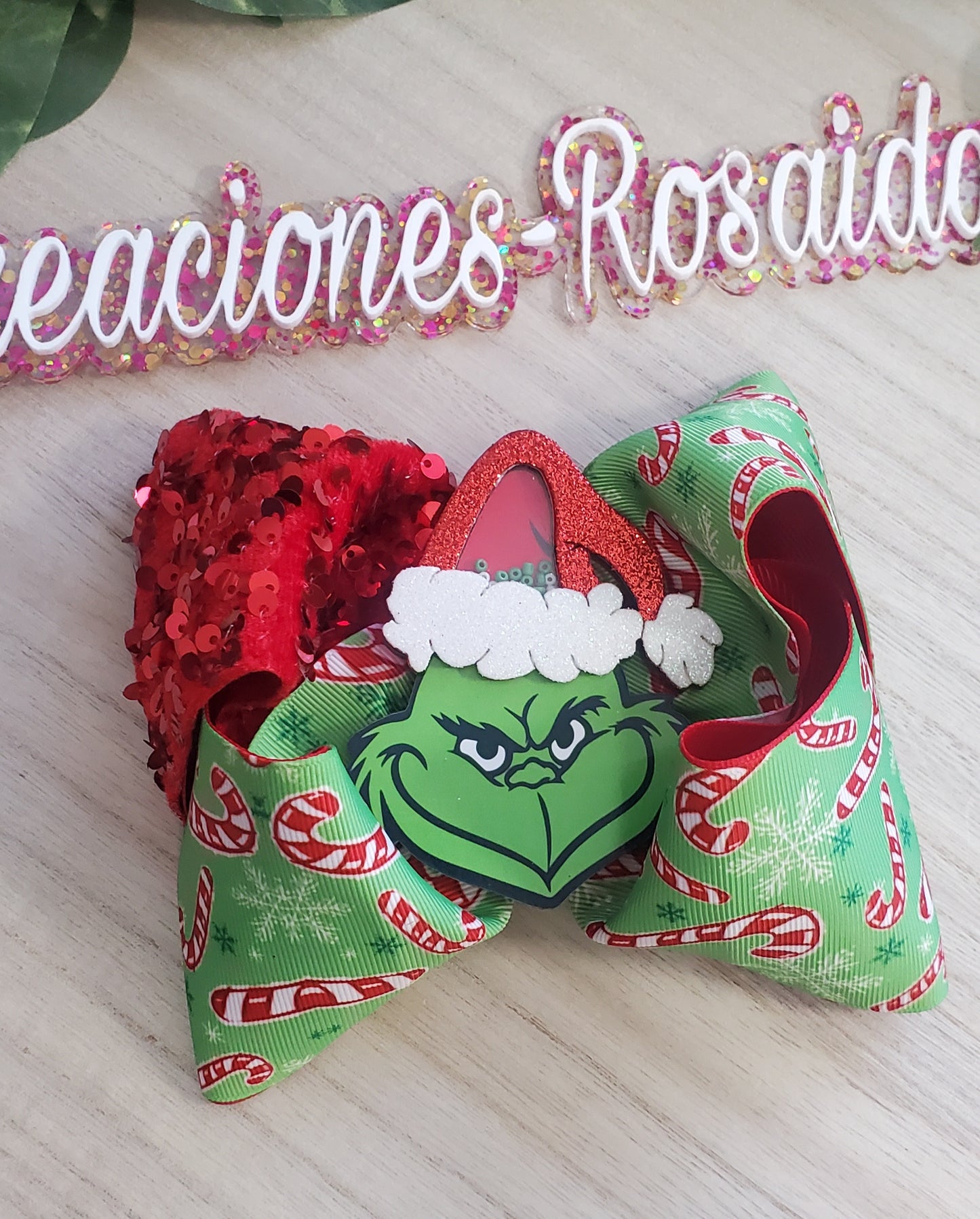 Verde Navidad con lentejuela