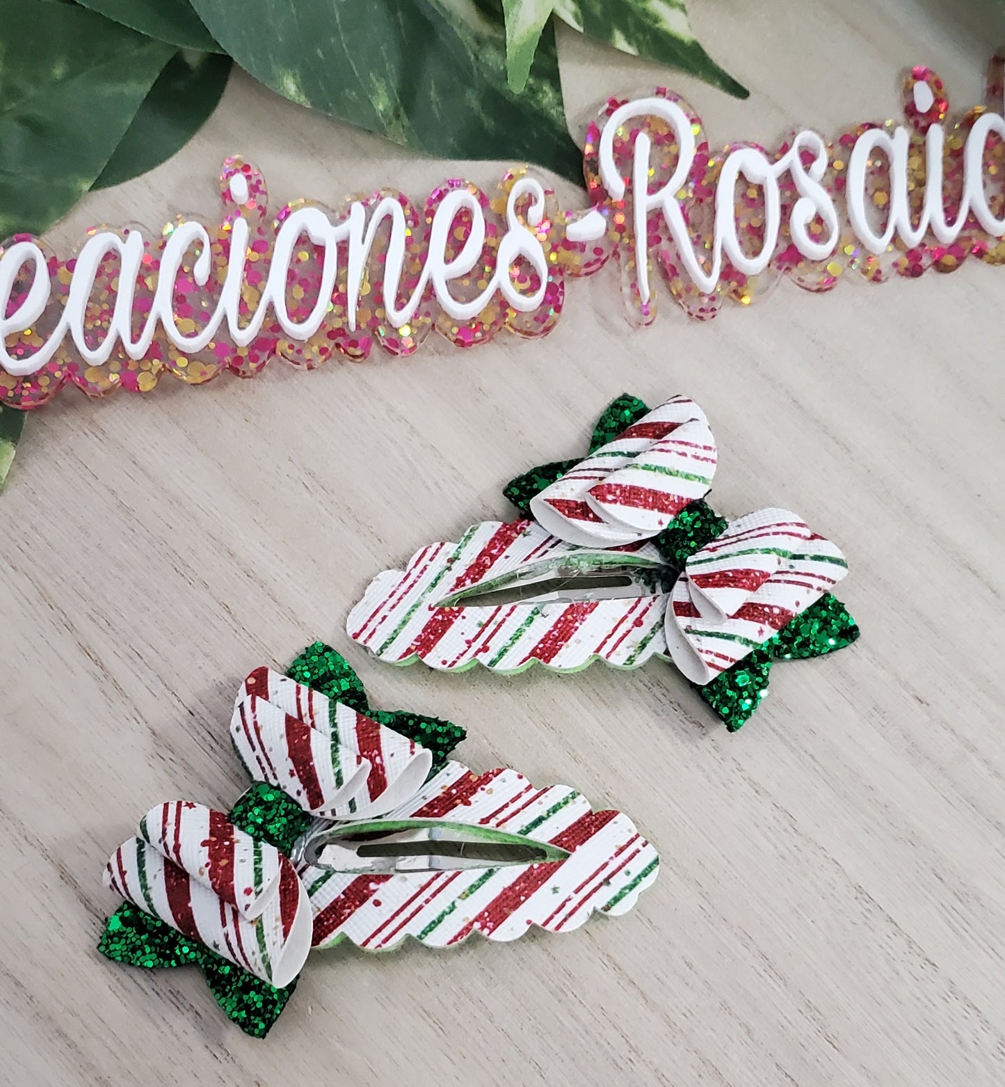 Hair clip candy cane