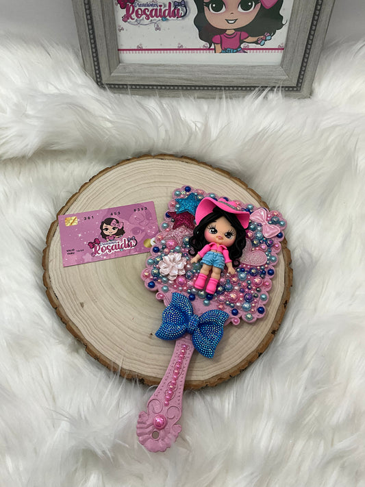 Espejo Muñequita Rosa