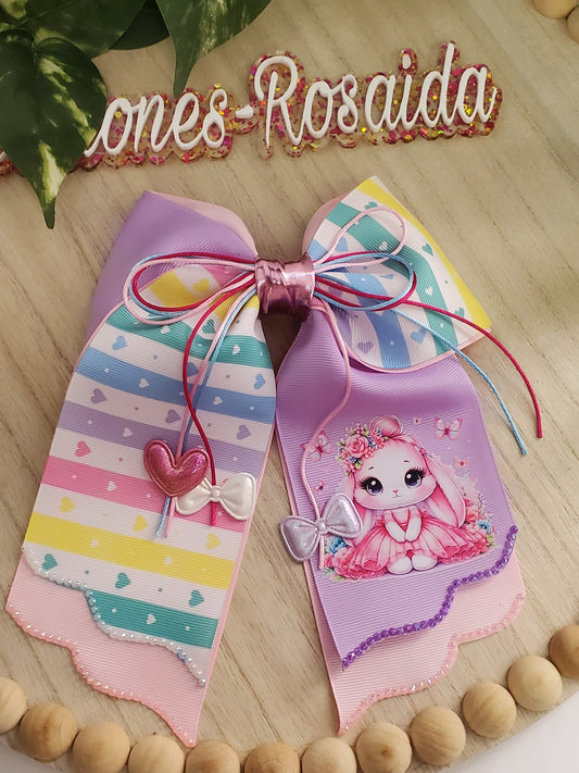 Coletero Conejita con veztido Rosa