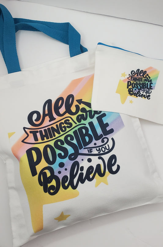 All things are possible Tote Bag set