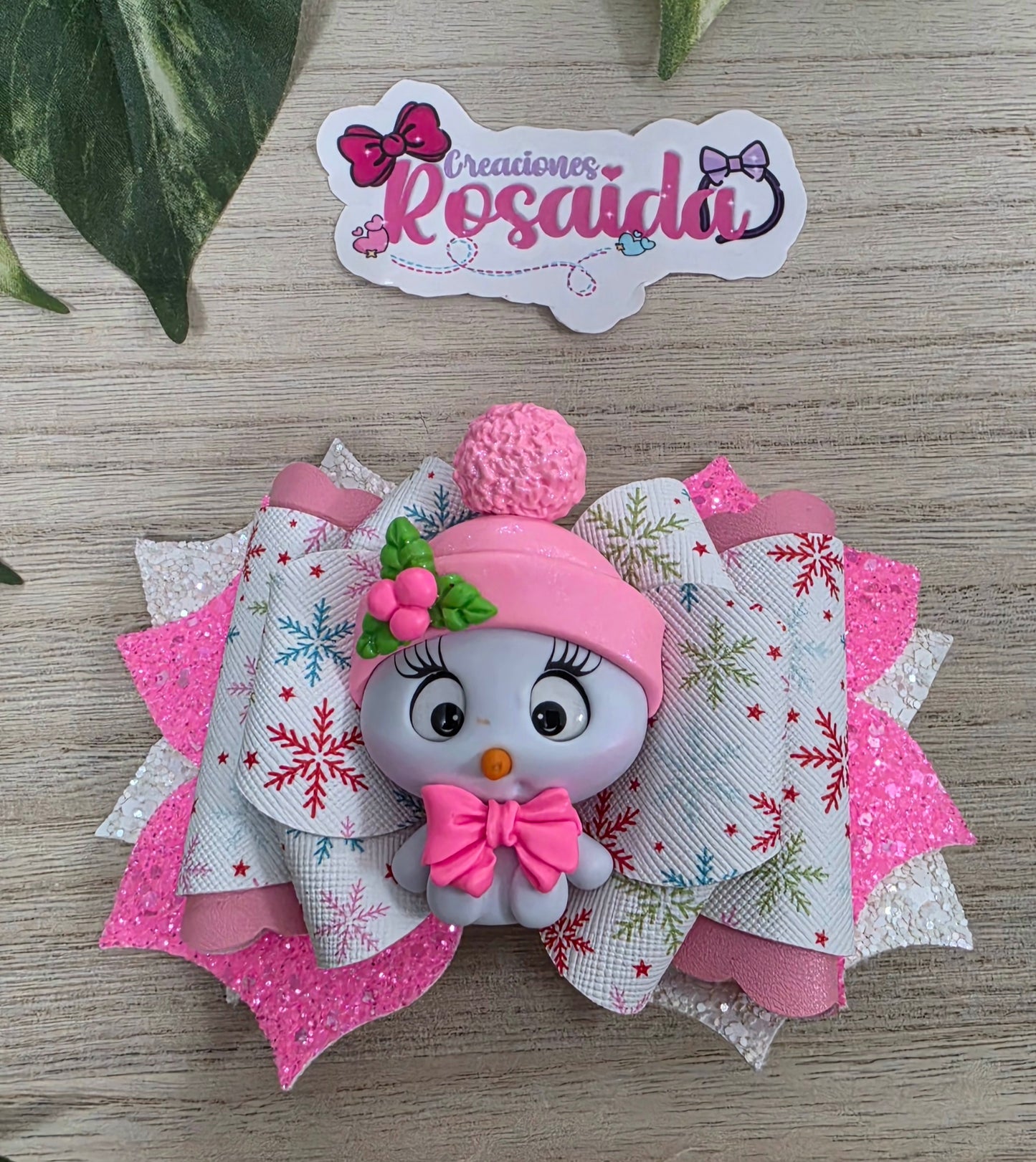 Pink snowman