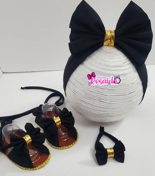 Set Negro Bandita, sandalias y pulsera