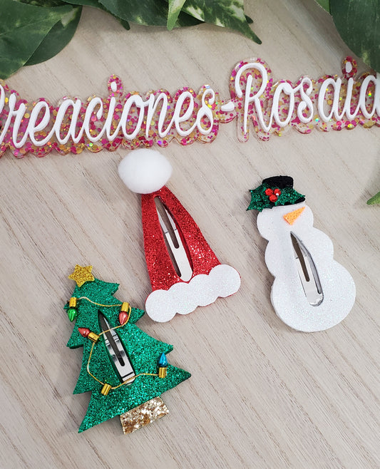 Hair Clip Navideños